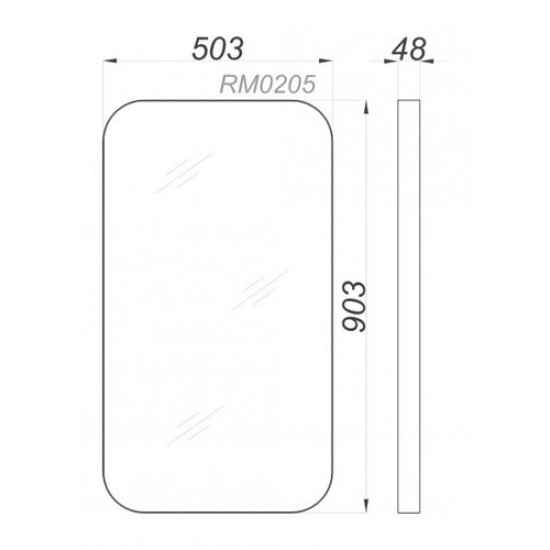 Зеркало Aqwella RM 50x90 белый