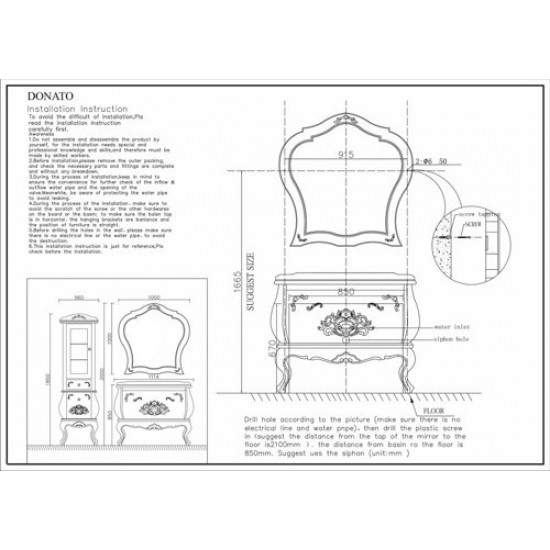 Зеркало Tessoro Donato белый глянец с серебром