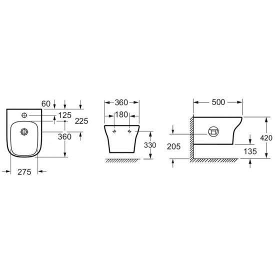 Биде Lavinia Boho Bristol подвесное 36x50 33050050
