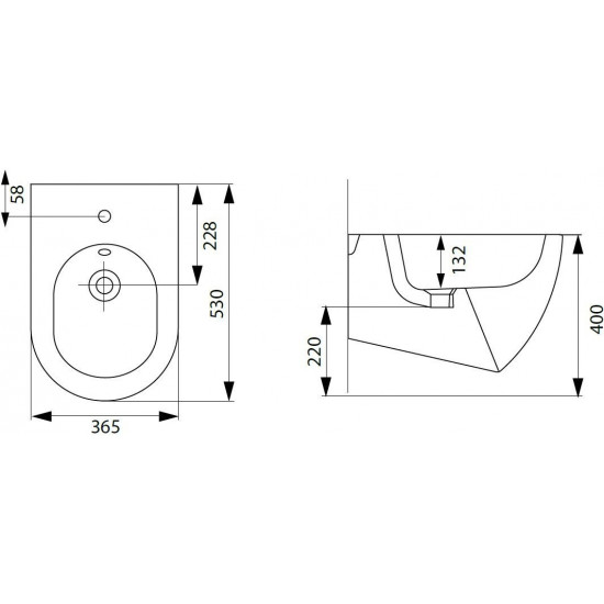 Биде подвесное Allen Brau Reality 4.32008.31 53x36,5 черный матовый