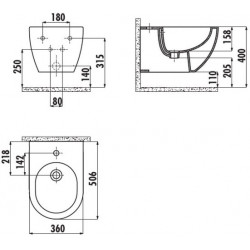 Биде подвесное Creavit Free 36x50,6