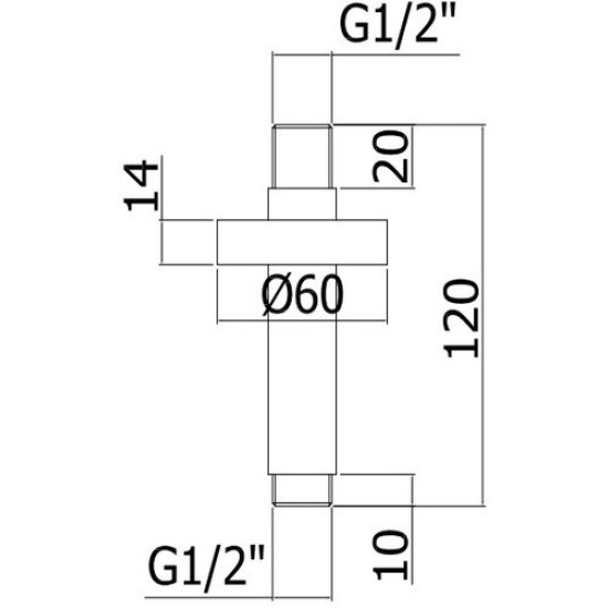 Держатель для верхнего душа Paffoni ZSOF065BO хром