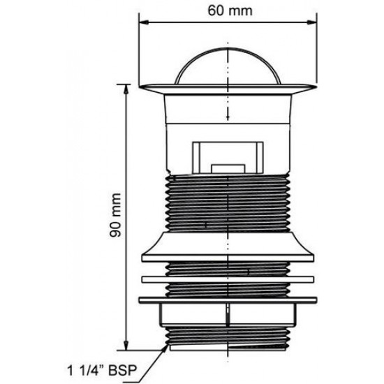Донный клапан McAlpine CW60SP-CB хром