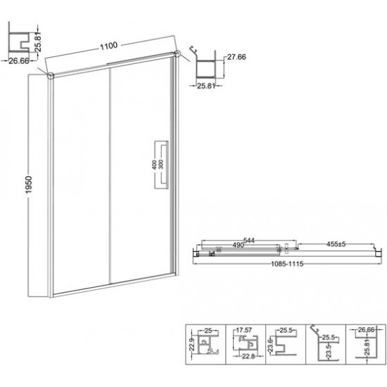 Душевая дверь Niagara NG-34-L11CHGR 110x195 стекла шиншилла, профиль графит матовый Душевая дверь Niagara NG-34-L11CHGR 110x195 стекла шиншилла, профиль графит матовый