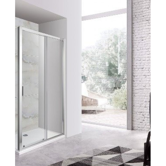 Душевая дверь Pelican FP0201150 150x190 стекла прозрачные, профиль хром