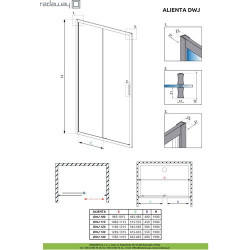 Душевая дверь Radaway ALIENTA DWJ 140x190 стекла прозрачные, профиль хром