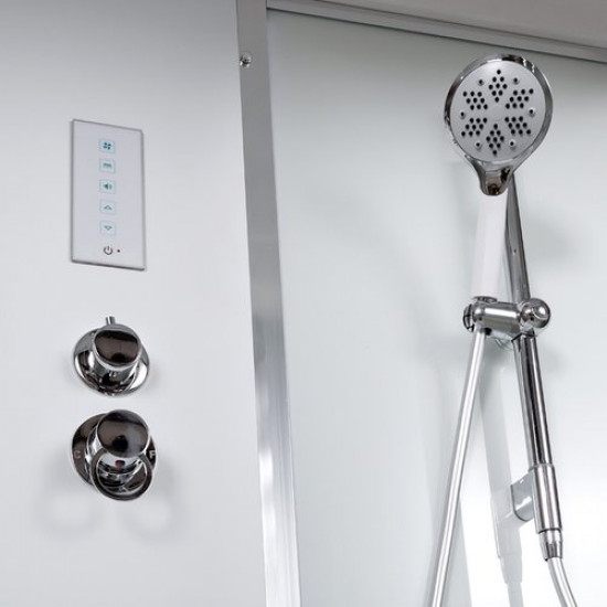 Душевая кабина Avacan EM4516GM+EL AVA N 160x85 с гидромассажем и электрикой, стекла матовые, профиль хром Душевая кабина Avacan EM4516GM+EL AVA N 160x85 с гидромассажем и электрикой, стекла матовые, профиль хром