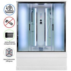 Душевая кабина Avacan EM4516LED AVA N 160x85 LED, стекла матовые, профиль хром