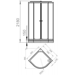 Душевая кабина Domani-Spa Delight 88 80x80 тонированное стекло / черные стенки с гидромассажем и электрикой