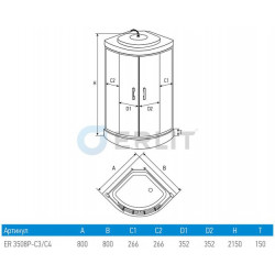 Душевая кабина Erlit ER3508P-C4 80x80