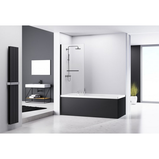 Душевая шторка Abber Immer Offen AG70100B 100x140 стекло прозрачное, профиль черный