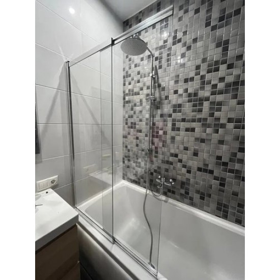 Душевая шторка Adema NFA-612 100x140 прозрачное стекло / профиль хром