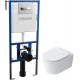 Комплект инсталляции Eccellenza Tecnica 152.4.501.8088 с клавишей смыва хром 152.7.322.088 и подвесным унитазом Idevit Alfa Rimless SETK3104-2616-001-1-8