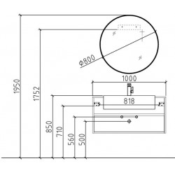 Комплект мебели Black&White Universe U903.1000-2 (тумба с умывальником и зеркало)