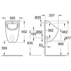 Писсуар Grohe Bau Ceramic 39438000 35,5x33,7 Писсуар Grohe Bau Ceramic 39438000 35,5x33,7