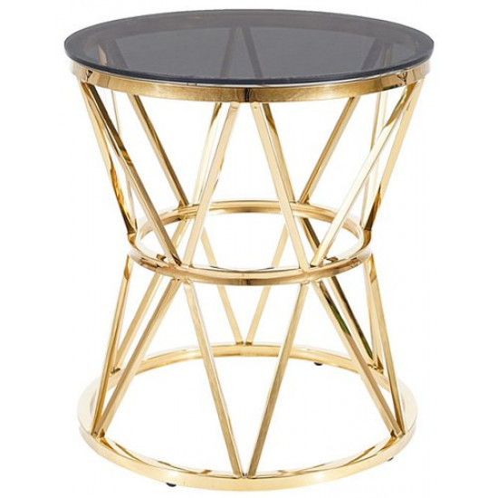 Стол журнальный SIGNAL CLARK CLARKCTZL 50x50x57 дымчатый/золотой