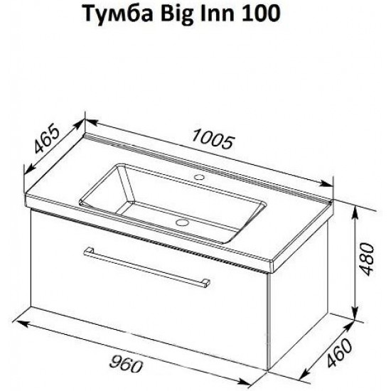 Тумба под умывальник Dreja BIG INN 100 77.0205W белый