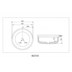 Умывальник Abber Bequem AC2103MG 40x40 серый матовый