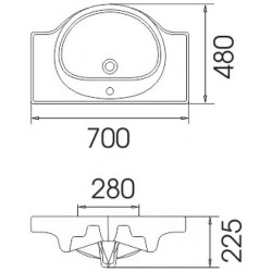 Умывальник Cersanit Erica 70 S-UM-ERI-70-1-W белый