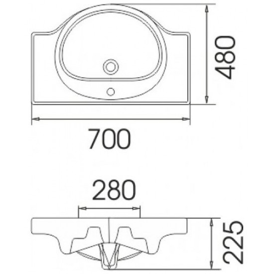Умывальник Cersanit Erica 70 S-UM-ERI-70-1-W белый Умывальник Cersanit Erica 70 S-UM-ERI-70-1-W белый