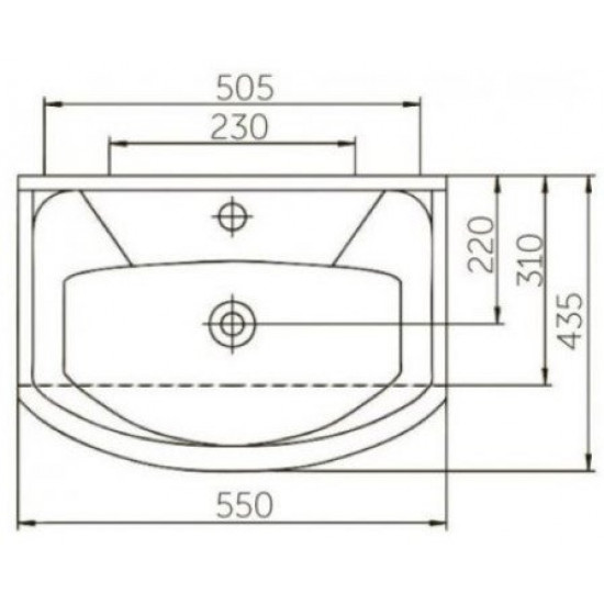Умывальник Rosa Элеганс 55 белый