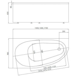 Ванна акриловая Aquatek Дива 150x90 L с каркасом и экраном