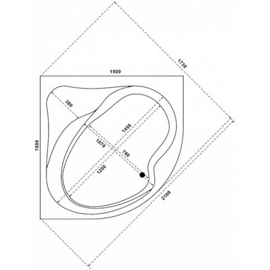 Ванна акриловая Bas Аура 150x150 с каркасом