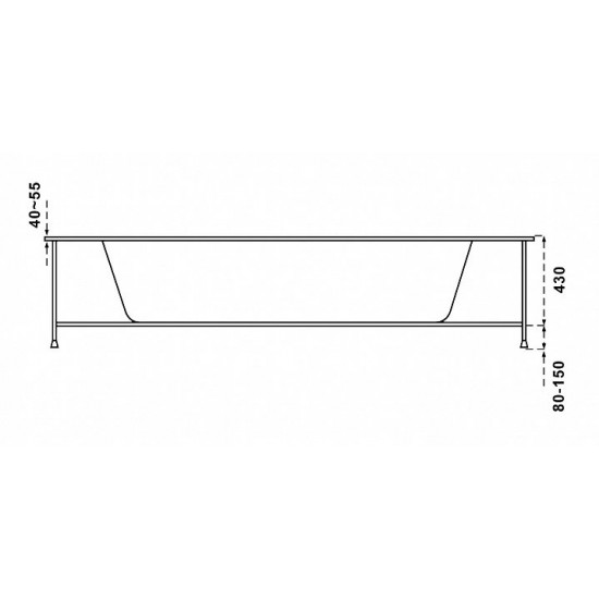 Ванна акриловая Bas Аура 150x150 с каркасом