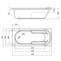 Ванна акриловая Berges LUMBO 170x75 белая
