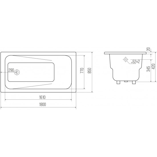 Ванна чугунная Goldman Art 180x85
