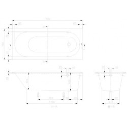 Ванна квариловая Villeroy & Boch OBERON UBQ170OBE2V-01 170x75 с ножками