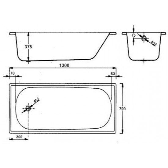 Ванна стальная BLB / SANITANA Europa 130x70