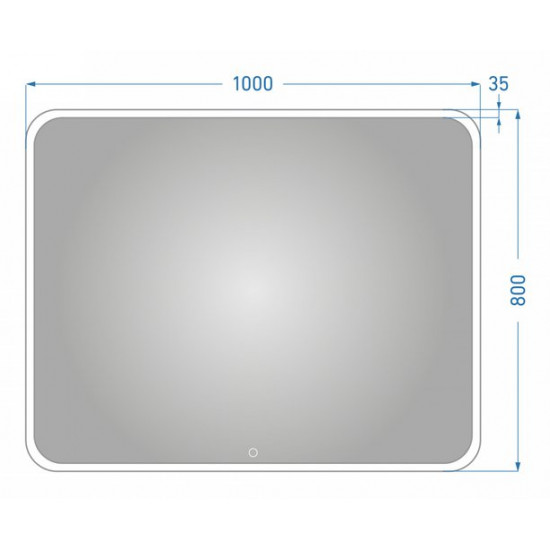 Зеркало Alavann Anna 100 с LED-подсветкой и сенсорным выключателем