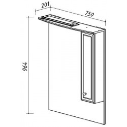 Зеркало со шкафом Белюкс Адажио В 80 Ш (1) Белый левый