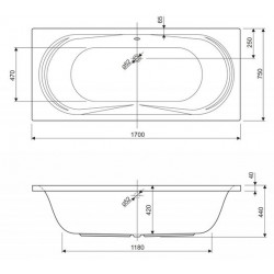 Акриловая ванна Cezares Amalfi AMALFI-170-75-45 170x75 белая