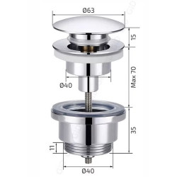Донный клапан Gid G-59BM универсальный, черный матовый Донный клапан Gid G-59BM универсальный, черный матовый