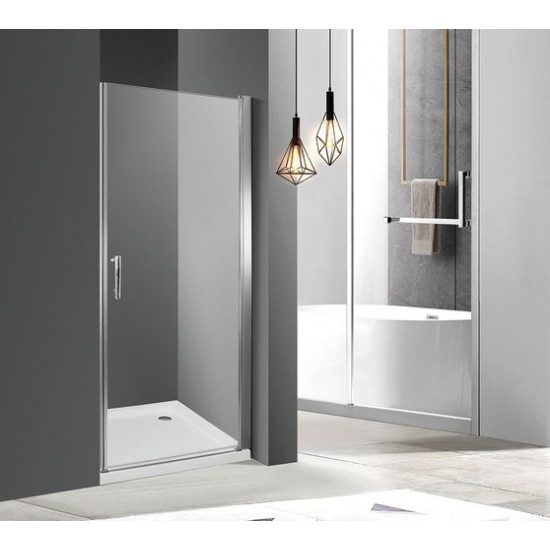 Душевая дверь Roxen Astra 80x195 стекла прозрачные / профиль хром