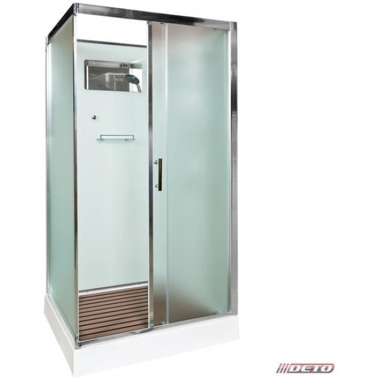 Душевая кабина Deto D119 110x90 без крыши, стекла матовые, профиль хром