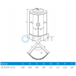 Душевая кабина Erlit ER3510TP-C3 100x100
