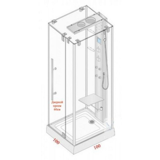 Душевая кабина Wasserfalle W-625 100х100