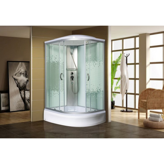 Душевая кабина Мономах 120/80/24 МЗ L 120x80 стекла прозрачные с рисунком, профиль хром Душевая кабина Мономах 120/80/24 МЗ L 120x80 стекла прозрачные с рисунком, профиль хром