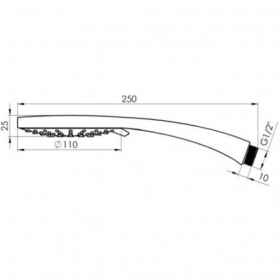 Душевая лейка Rubineta Dora 622070B хром
