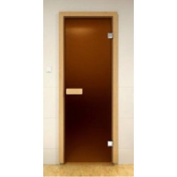 Дверь для сауны Doorwood 70x190 (бронза матовая), коробка Хвоя