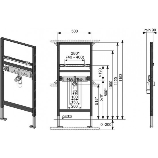 Инсталляция для умывальника TECE TECEprofil 9310000 красный