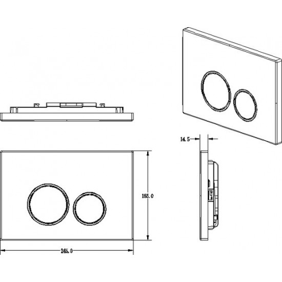 Клавиша смыва BURKE 05 105.NH.1 хром матовый/хром глянец Клавиша смыва BURKE 05 105.NH.1 хром матовый/хром глянец