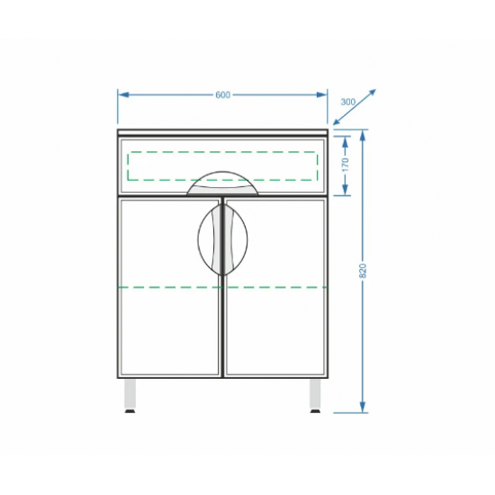 Комод Vako Ника 60 1 ящик, белый
