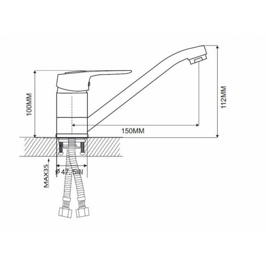 Смеситель для кухни Maxonor MN4204 хром