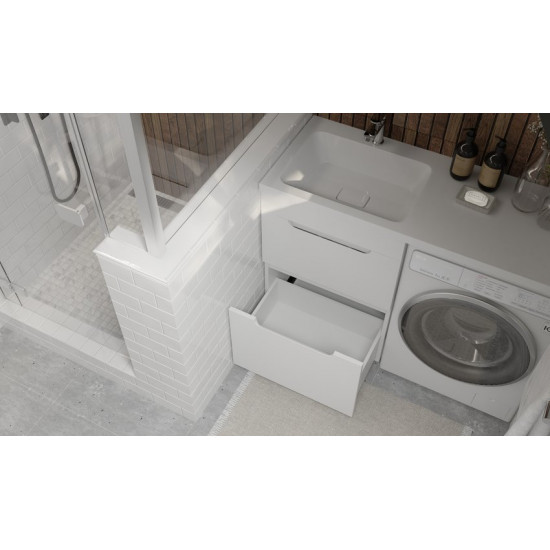 Тумба под стиральную машину Raval Forte 120 напольная белая левая