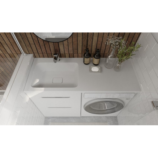 Тумба под стиральную машину Raval Forte 120 напольная белая левая