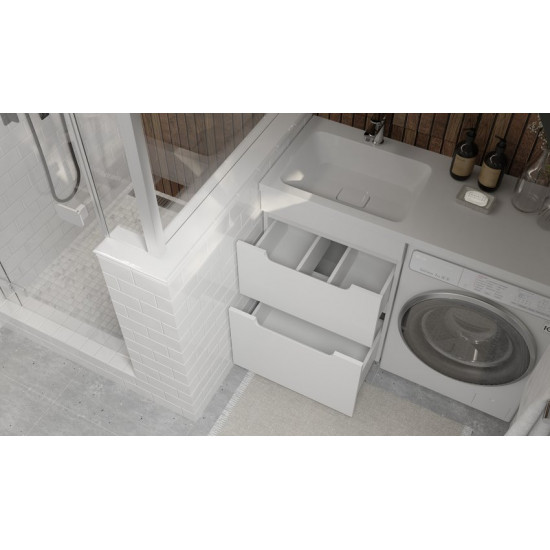 Тумба под стиральную машину Raval Forte 120 напольная белая левая